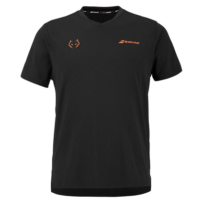 Mens Juan Lebron Crew Neck Tennis Top Black-Apparel-Babolat-B6MS26011-2000S25-1-1-[Sku]-Tennis Express