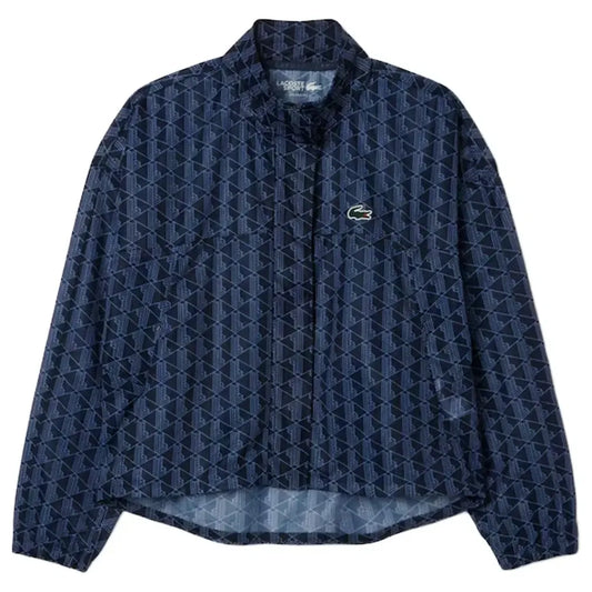 Women's Core Performance Monogram Tennis Jacket Navy Blue and Delphinium-Apparel-Lacoste-BF8644-AITF25-Tennis Express