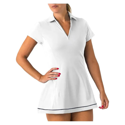 Women's Zipper Dress-Apparel-Boast-BW52011-White-Tennis Express
