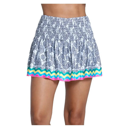 Women's Hippy Smocked 14 Inch Tennis Skort Multicolor-Apparel-Lucky In Love-CB522-82B955U25-Tennis Express