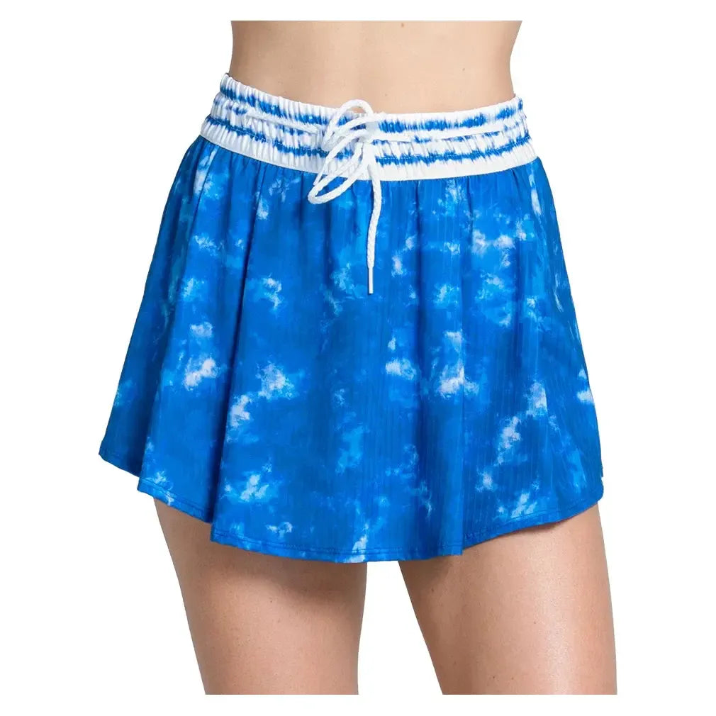 Women's High Waist Shibori Stripe 13.5 Inch Tennis Skort Royal-Apparel-Lucky In Love-CB777-53B431U25-3-Tennis Express