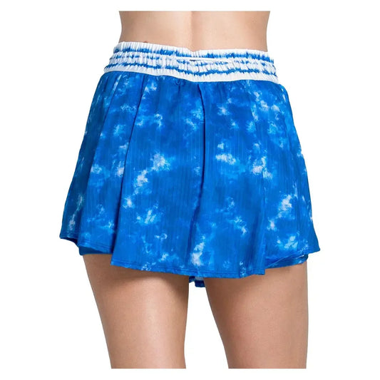 Women's High Waist Shibori Stripe 13.5 Inch Tennis Skort Royal