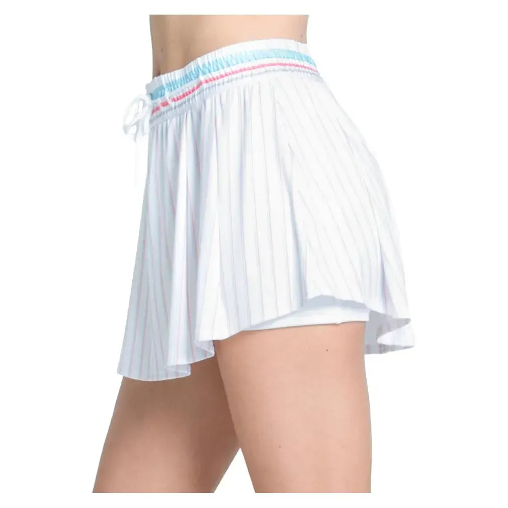 Women's High Waist Retro 13.5 Inch Tennis Skort White