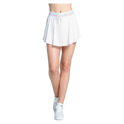 Women's High Waist Retro 13.5 Inch Tennis Skort White