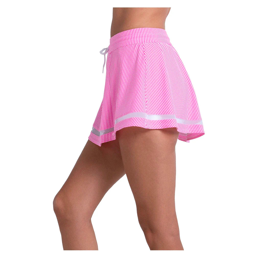 Women's High Waist Seersucker Tennis Skort