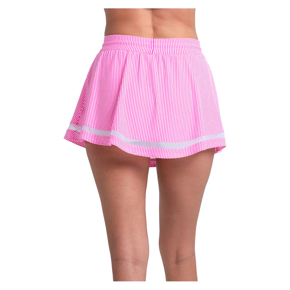 Women's High Waist Seersucker Tennis Skort