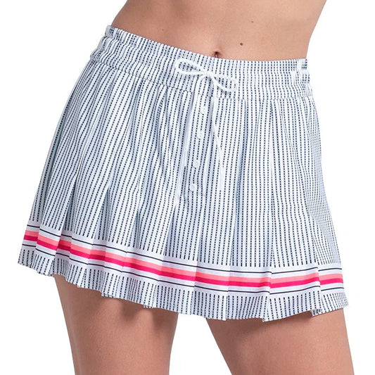 Women's High Waisted Glow Stripe Tennis Skort Multicolor-Apparel-Lucky In Love-CB832-33F955-1-Tennis Express