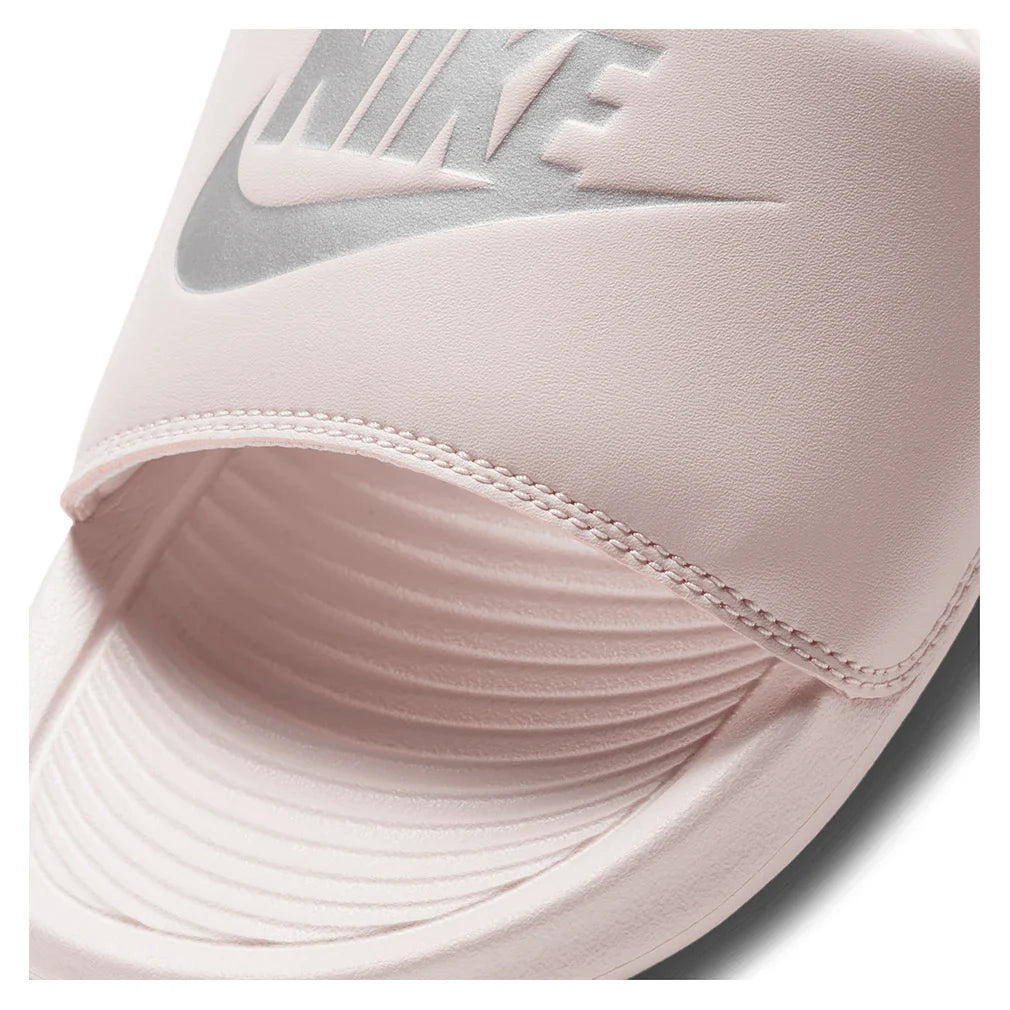 Women`s Victori One Slides Barely Rose and Metallic Silver