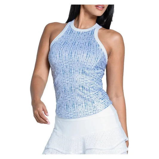 Women's Boho Tile Rib Tennis Tank Royal-Apparel-Lucky In Love-CT709-45B431U25-Tennis Express