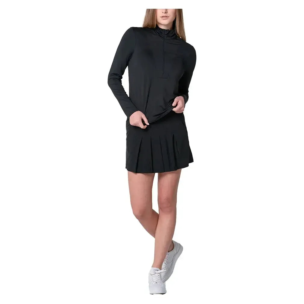 Women's LUV Free Play Zip Long Sleeve Tennis Top Black