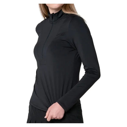 Women's LUV Free Play Zip Long Sleeve Tennis Top Black
