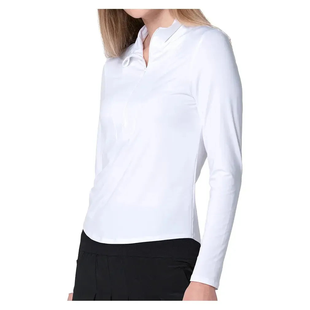 Women's LUV Free Play Zip Long Sleeve Tennis Top White