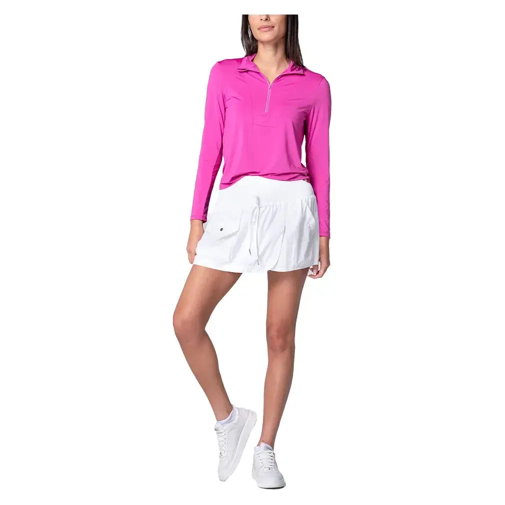 Women's Free Play Zip Long Sleeve Tennis Top Mulberry