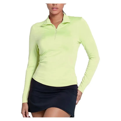 Women's LUV Free Play Zip Long Sleeve Tennis Top Lemon Frost