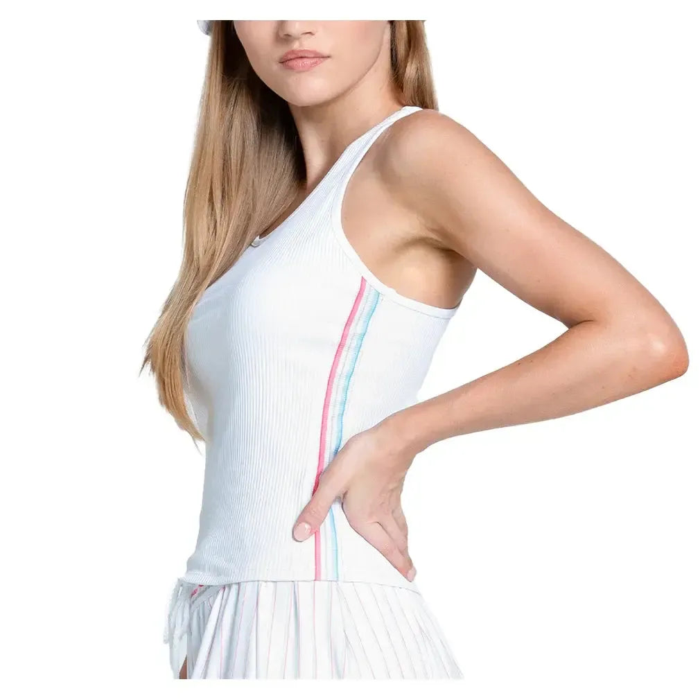 Women's Revival Rib Tennis Tank White