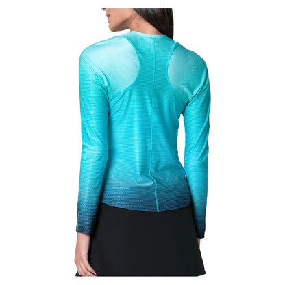 Women's In It To Win It Long Sleeve Tennis Top Aquamarine