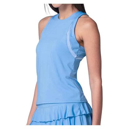 Women's High Neck Action Tennis Tank with Bra Periwinkle