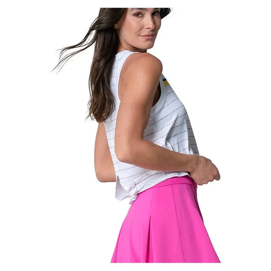 Women's Love Set Tie Back Tennis Tank White