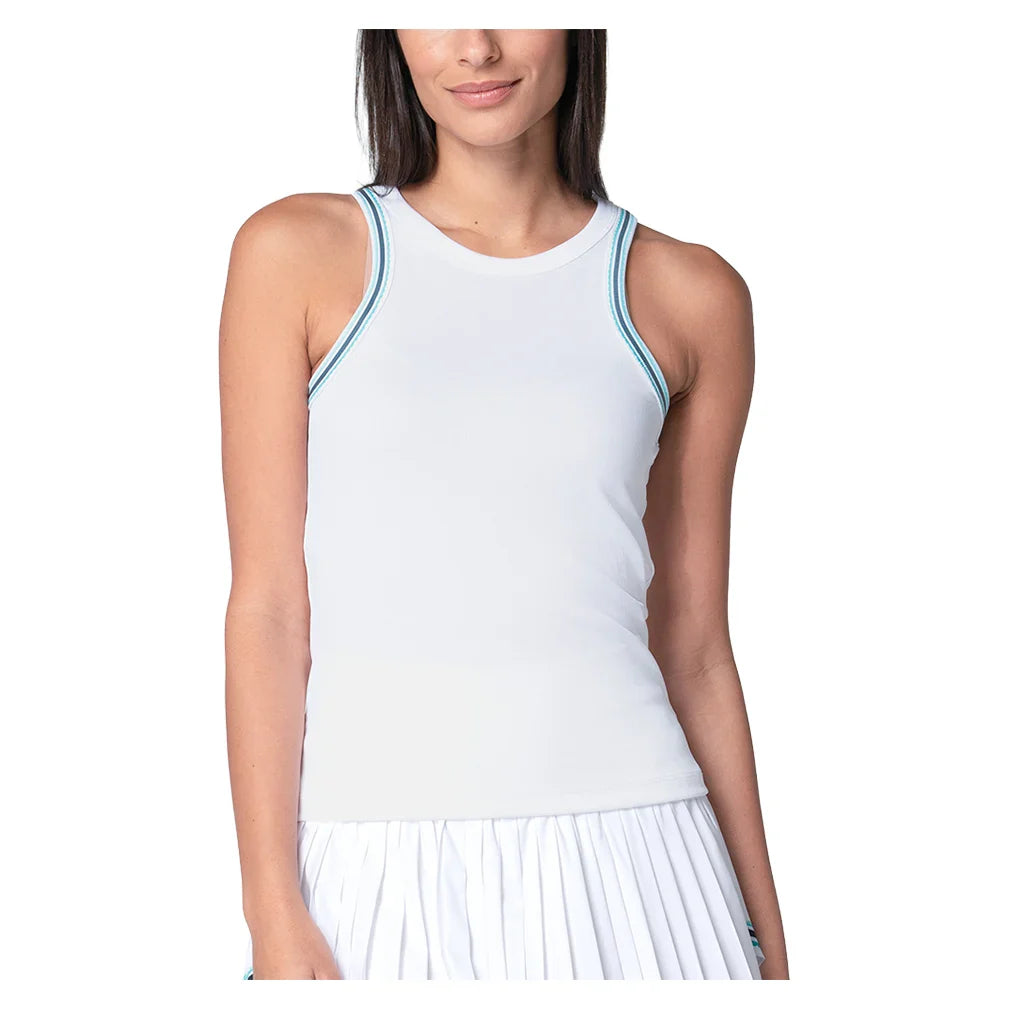 Women's Win It Stripe Tennis Tank White-Apparel-Lucky In Love-CX129-08D110H25-668902Tennis Express