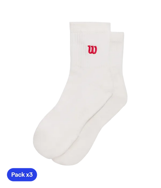 Socks Wilson Quarter Top Bright White (Pack x3) 2025