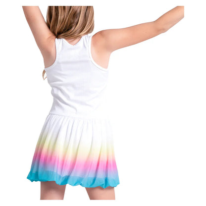 Girls' Nova Bubble Tennis Dress White and Color Ombre