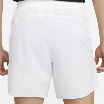 Mens Rafa 7 Inch Dri-Fit Advance Tennis Shorts White and Black