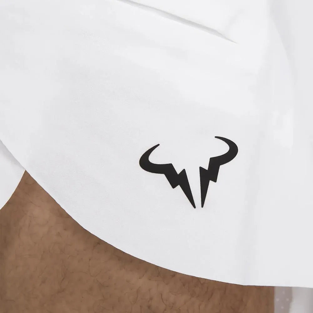 Mens Rafa 7 Inch Dri-Fit Advance Tennis Shorts White and Black