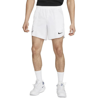 Mens Rafa 7 Inch Dri-Fit Advance Tennis Shorts White and Black-Apparel-Nike-DV2881-100B-Tennis Express