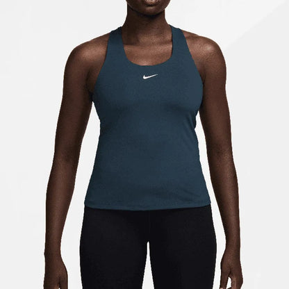 Women's Swoosh Medium-Support Padded Sports Bra Tank Armory Navy and White-Apparel-Nike-DV9897-478S25-Tennis Express