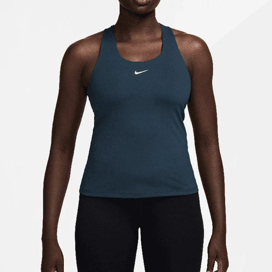 Women's Swoosh Medium-Support Padded Sports Bra Tank Armory Navy and White-Apparel-Nike-DV9897-478S25-Tennis Express