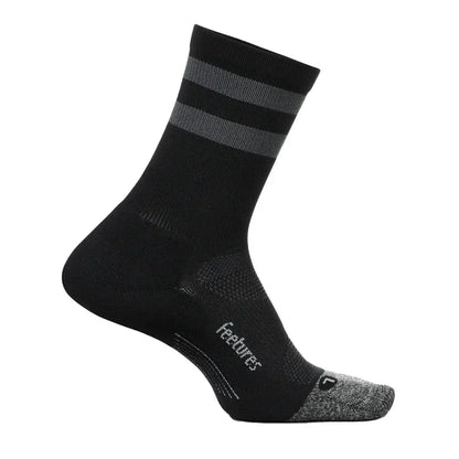 Elite Light Cushion Mini Crew Socks Black High Top Stripe
