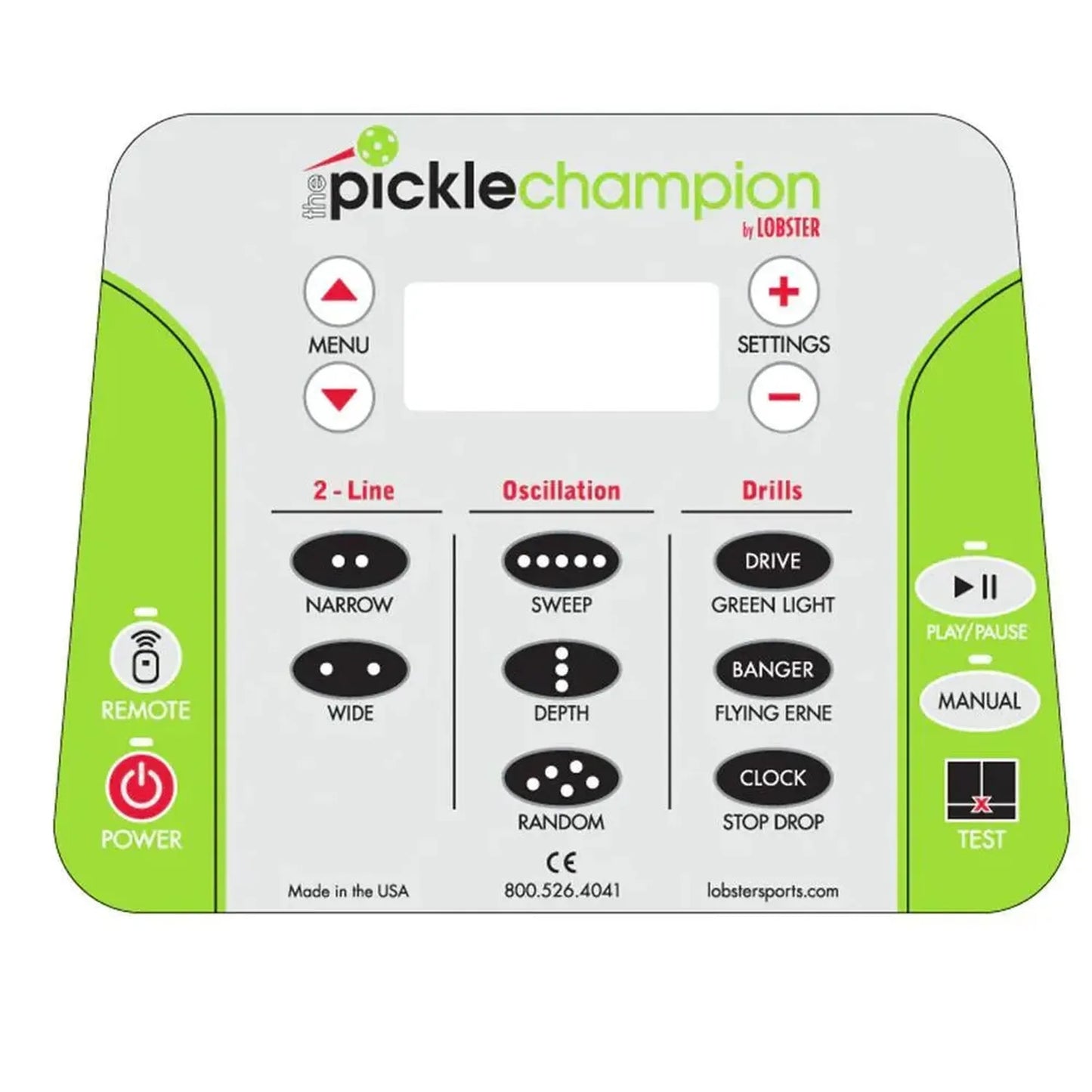 Pickle Champion with 20-Function Wi-Fi Remote Control for Pickleball Machine