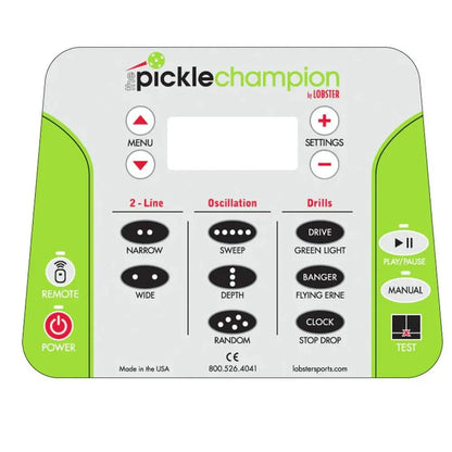 Pickle Champion with 20-Function Wi-Fi Remote Control for Pickleball Machine