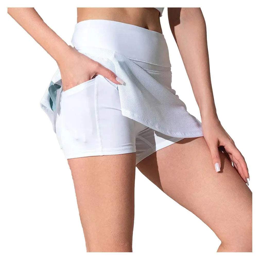 Women's Anna 13.5 Inch Tennis Skort White and Veridian