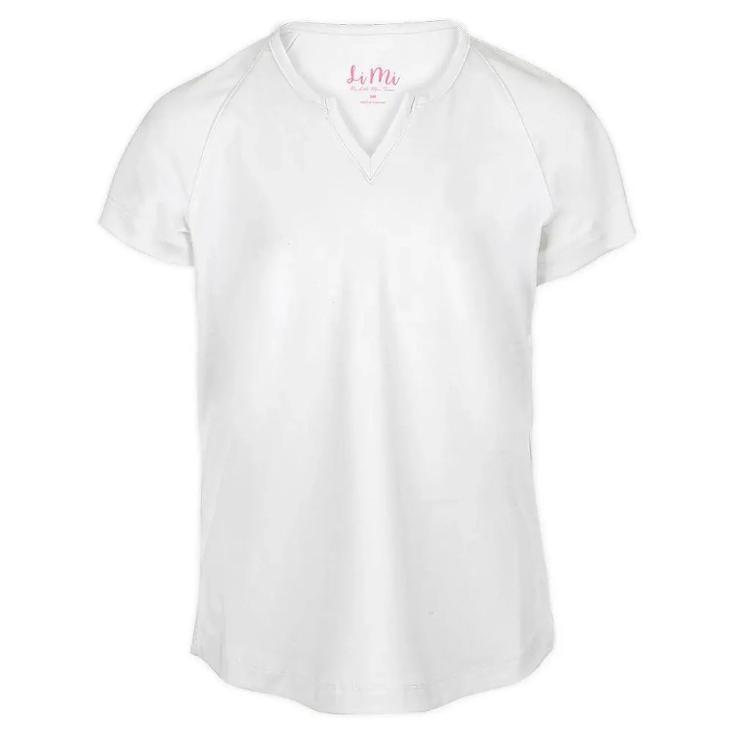 Girls' Notched Collar Tennis Top White-Apparel-Little Miss Tennis-FB160-B20-Tennis Express