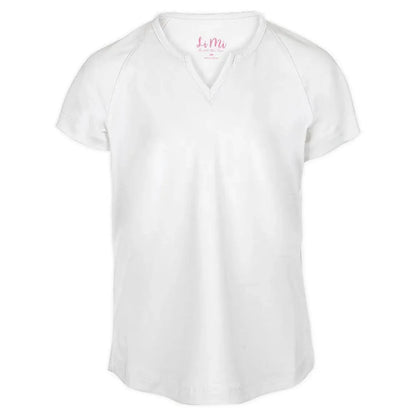 Girls' Notched Collar Tennis Top White-Apparel-Little Miss Tennis-FB160-B20-Tennis Express