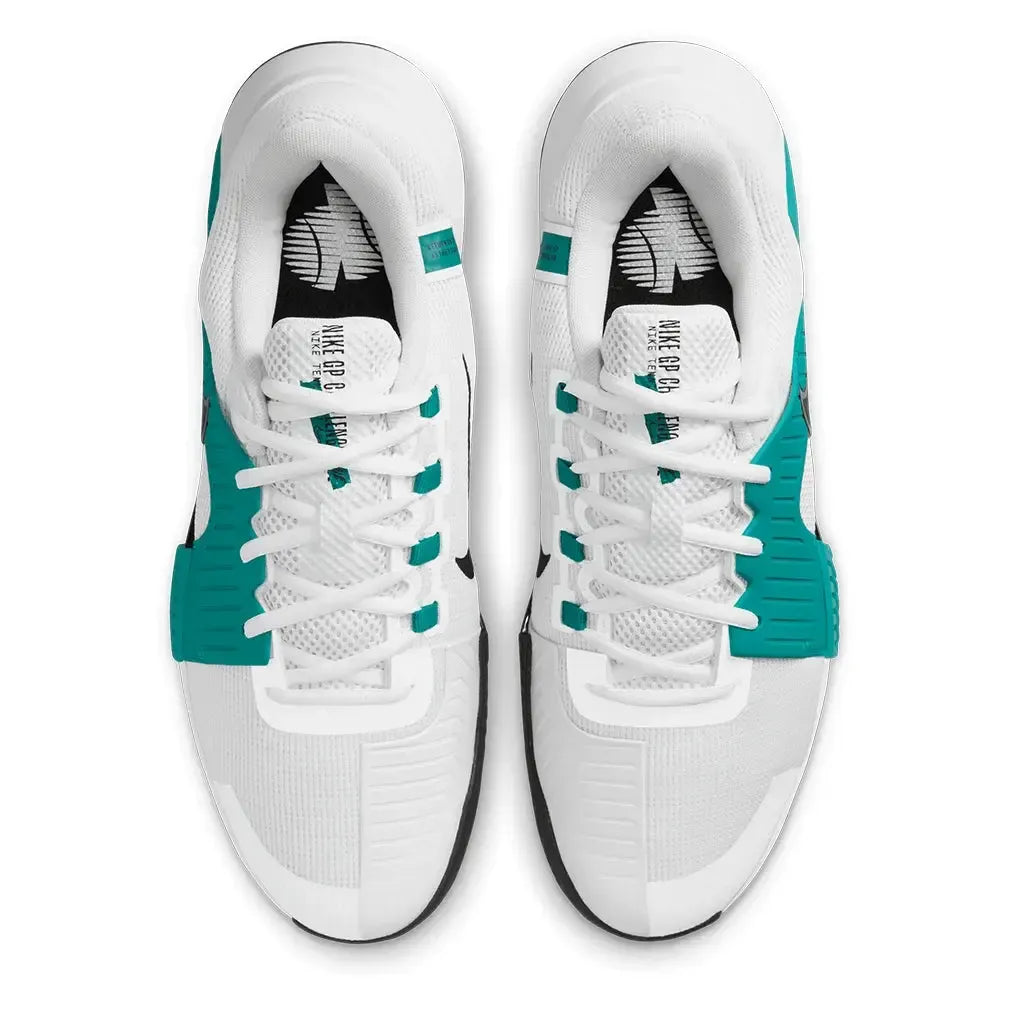 Men's Zoom GP Challenge 1 Tennis Shoes White and Radiant Emerald