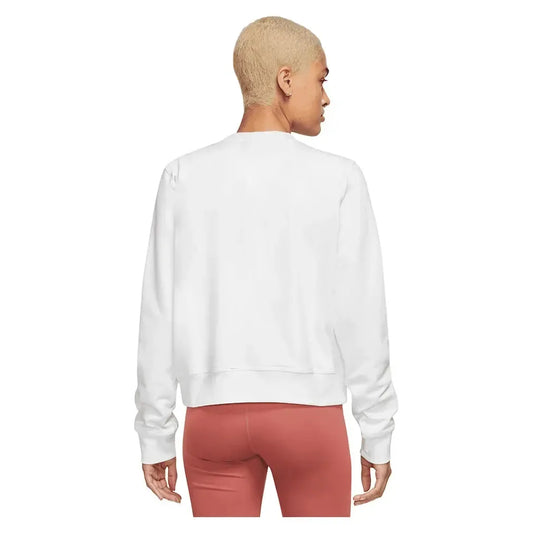 Women's Dri-Fit One Crew-Neck French Terry Sweatshirt White