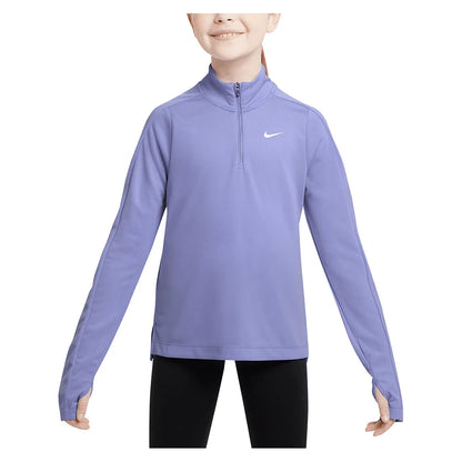 Girls' Dri-FIT Long Sleeve Half-Zip Training Top-Apparel-Nike-FD2853-569-Tennis Express