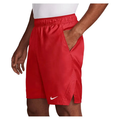Men's Court Dri-FIT Victory 9 Inch Tennis Short University Red and White