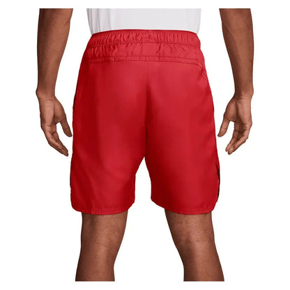 Men's Court Dri-FIT Victory 9 Inch Tennis Short University Red and White