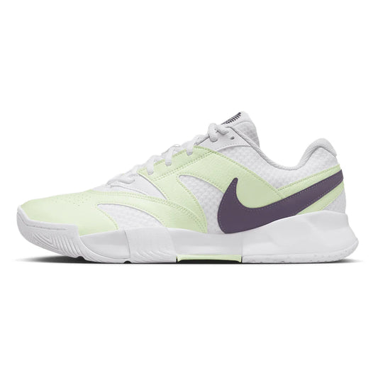 Men's Court Lite 4 Tennis Shoes White and Dark Raisin