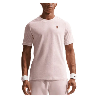 Men's Court Heritage Short Sleeve Tennis Top-Apparel-Nike-FN0318-U26-667-3-Tennis Express