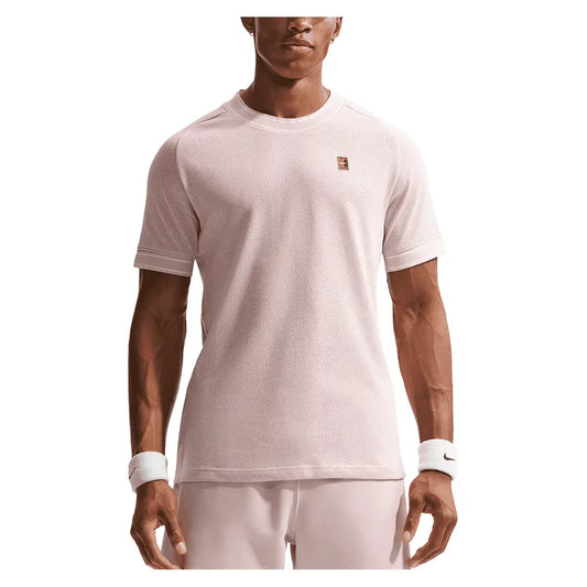 Men's Court Heritage Short Sleeve Tennis Top-Apparel-Nike-FN0318-U26-667-3-Tennis Express