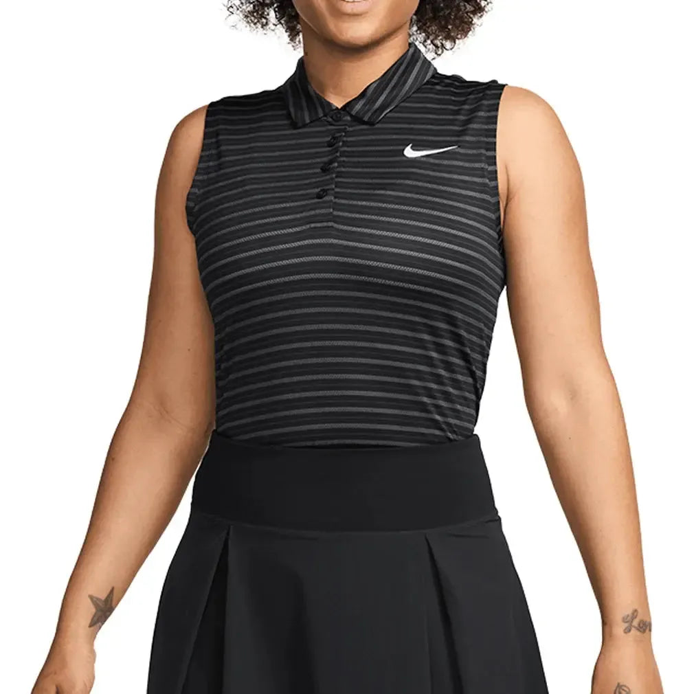 Women's Dri-Fit Victory Sleeveless Striped Tennis Polo