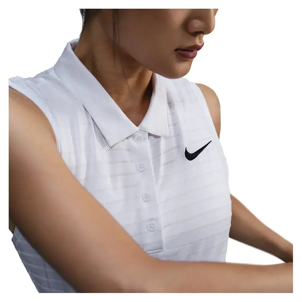Women's Dri-Fit Victory Sleeveless Striped Tennis Polo