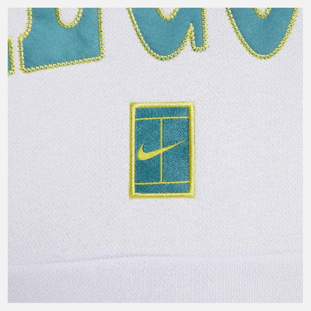 Men's Heritage Dri-FIT Fleece Tennis Hoodie Football Grey and Mineral Teal