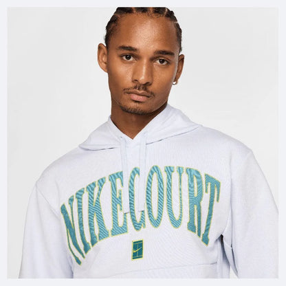 Men's Heritage Dri-FIT Fleece Tennis Hoodie Football Grey and Mineral Teal