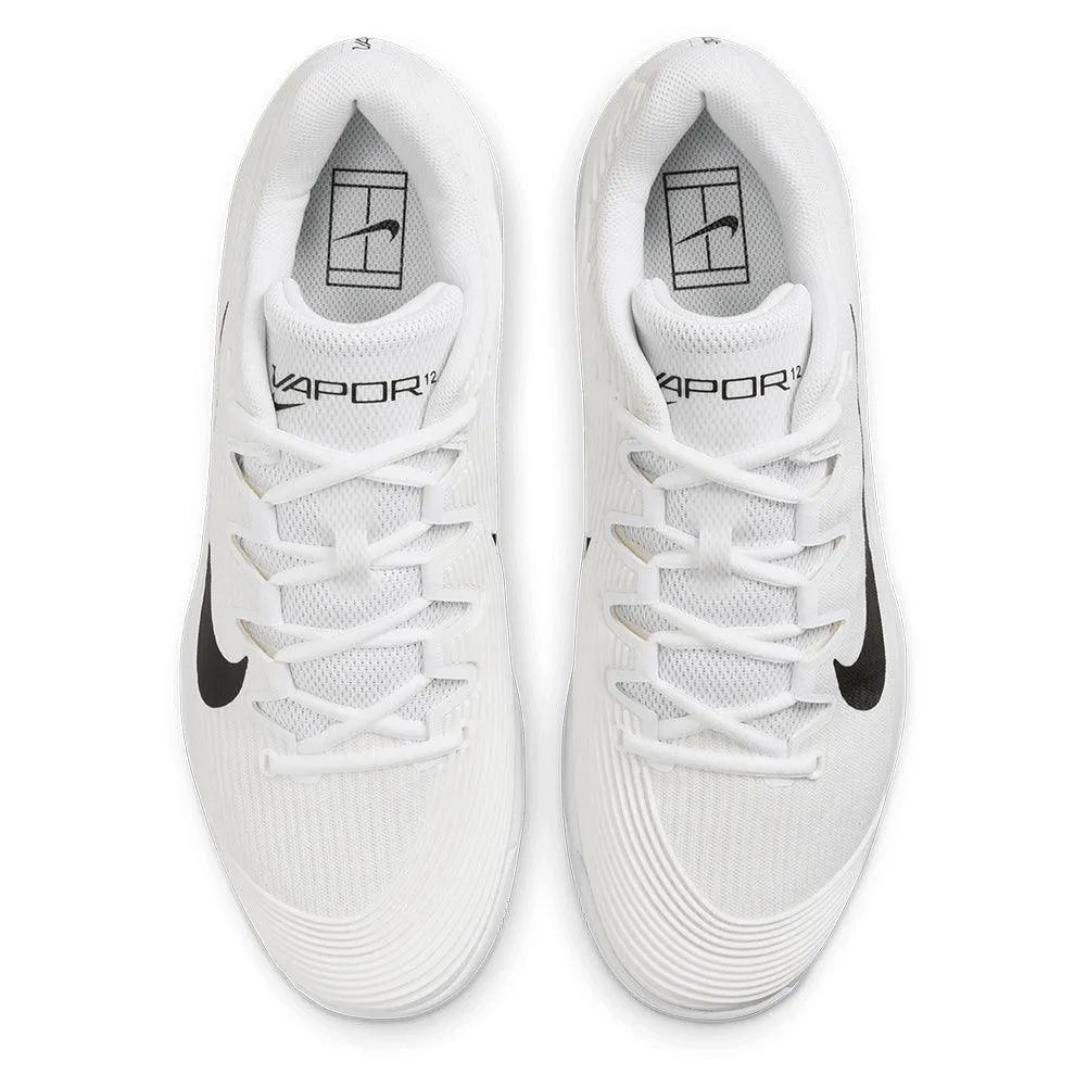 Men's Zoom Vapor 12 Tennis Shoes White and Black