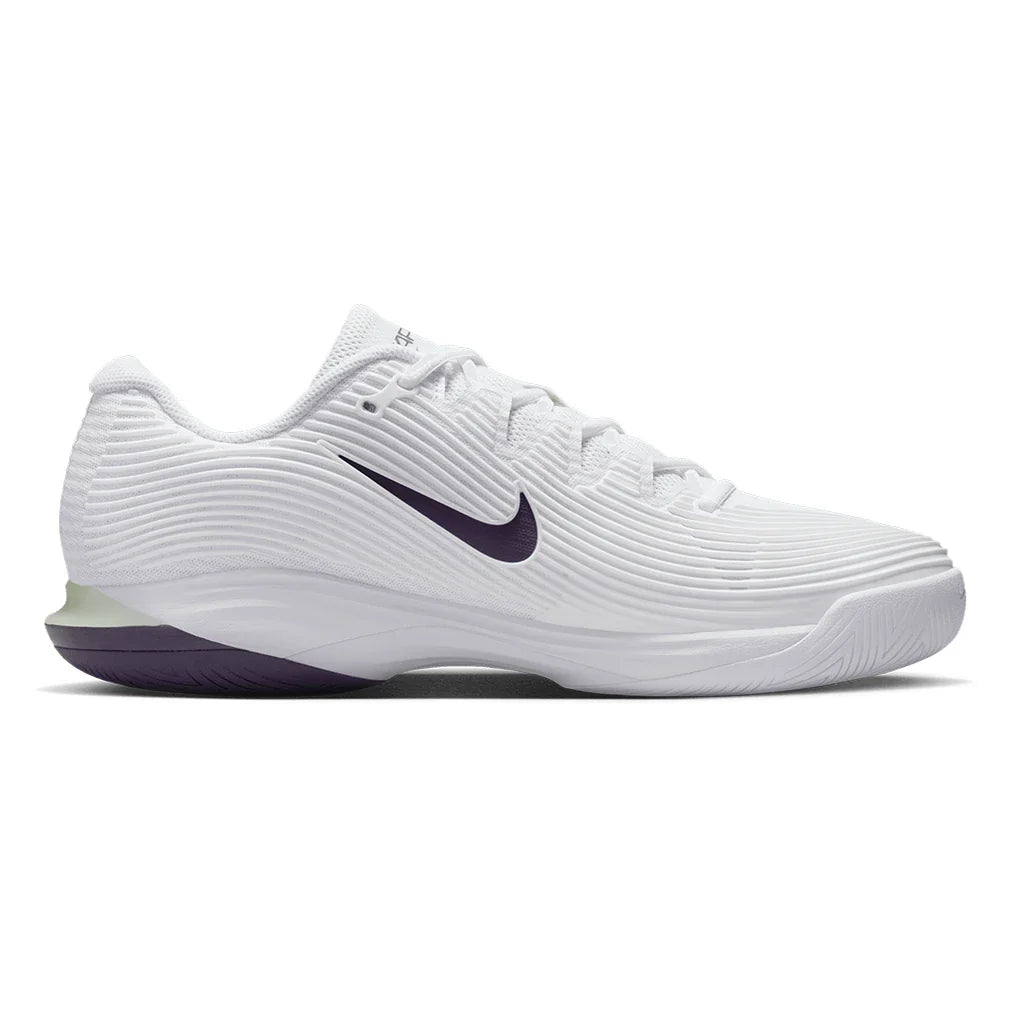 Men's Zoom Vapor 12 Tennis Shoes White and Dark Raisin